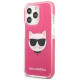 Karl Lagerfeld Etui Karl Lagerfeld Choupette Head na iPhone 13 Pro / iPhone 13 - fuksjowy