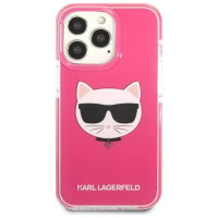 Karl Lagerfeld Etui Karl Lagerfeld Choupette Head na iPhone 13 Pro / iPhone 13 - fuksjowy