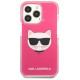 Karl Lagerfeld Etui Karl Lagerfeld Choupette Head na iPhone 13 Pro / iPhone 13 - fuksjowy