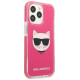 Karl Lagerfeld Etui Karl Lagerfeld Choupette Head na iPhone 13 Pro / iPhone 13 - fuksjowy