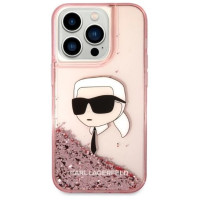 Karl Lagerfeld Glitter Karl's Head case for iPhone 14 Pro Max - pink