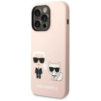 Karl Lagerfeld KLHMP14XSSKCI iPhone 14 Pro Max 6.7" hardcase light pink/light pink Silicone Karl & Choupette Magsafe