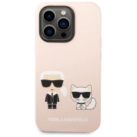 Karl Lagerfeld KLHMP14XSSKCI iPhone 14 Pro Max 6.7" hardcase light pink/light pink Silicone Karl & Choupette Magsafe