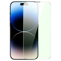 Baseus Full Screen Tempered Glass for iPhone 14 Pro Max with Anti Blue Light Filter and 0.3mm Speaker Cover + Mounting Frame