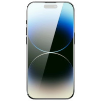 Baseus Full Screen Tempered Glass for iPhone 14 Pro Max with Anti Blue Light Filter and 0.3mm Speaker Cover + Mounting Frame