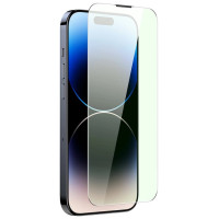 Baseus Full Screen Tempered Glass for iPhone 14 Pro Max with Anti Blue Light Filter and 0.3mm Speaker Cover + Mounting Frame
