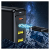 Choetech charger GaN 140W 4 ports (2x USB C, 2x USB) black (PD6005)