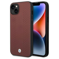 BMW Case BMW BMHCP14S22RFGR iPhone 14 6.1" Burgundy/burgundy Leather Diamond Pattern