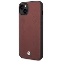 BMW Case BMW BMHCP14S22RFGR iPhone 14 6.1" Burgundy/burgundy Leather Diamond Pattern