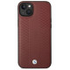 BMW Case BMW BMHCP14S22RFGR iPhone 14 6.1" Burgundy/burgundy Leather Diamond Pattern