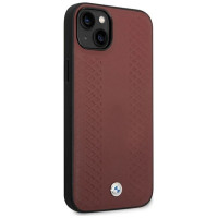BMW Case BMW BMHCP14S22RFGR iPhone 14 6.1" Burgundy/burgundy Leather Diamond Pattern