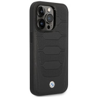 BMW Case BMW BMHMP14L22RPSK iPhone 14 Pro 6.1" black/black Leather Seats Pattern MagSafe