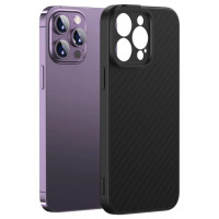 Baseus Armored case for iPhone 14 Pro Max compatible with MagSafe Baseus Synthetic Fiber tempered glass - black