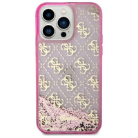 Guess GUHCP14LLC4PSGP iPhone 14 Pro 6.1" pink/pink hardcase Liquid Glitter 4G Transculent