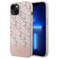 Guess GUHMP14SHGCFSEP iPhone 14 6.1" pink/pink hard case GCube Stripes MagSafe