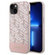 Guess GUHMP14SHGCFSEP iPhone 14 6.1" pink/pink hard case GCube Stripes MagSafe