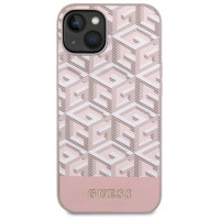 Guess GUHMP14SHGCFSEP iPhone 14 6.1" pink/pink hard case GCube Stripes MagSafe