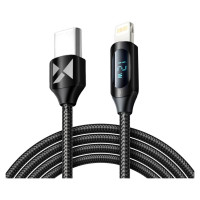 Wozinsky WUCLC2 Lightning - USB-C 36W 480Mb/s cable 2m with display - black