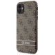 Guess GUHCN61P4SNW iPhone 11 / Xr brown/brown hardcase 4G Stripe