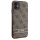 Guess GUHCN61P4SNW iPhone 11 / Xr brown/brown hardcase 4G Stripe