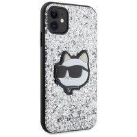 Karl Lagerfeld KLHCN61G2CPS iPhone 11 / Xr 6.1" silver/silver hardcase Glitter Choupette Patch