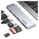 Ugreen HUB Ugreen CM380 2xUSB C - HDMI/2xUSB 3.0/SD TF/USB C PD - gray