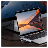 Ugreen HUB Ugreen CM380 2xUSB C - HDMI/2xUSB 3.0/SD TF/USB C PD - gray