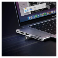 Ugreen HUB Ugreen CM380 2xUSB C - HDMI/2xUSB 3.0/SD TF/USB C PD - gray