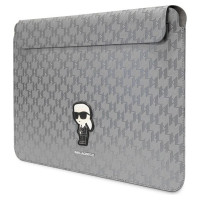 Karl Lagerfeld Saffiano Monogram Ikonik case for a 14" laptop - silver