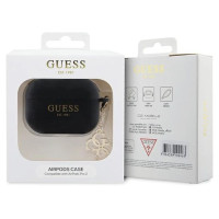 Guess GUAP2LECG4K case for AirPods Pro 2 cover - black Liquid Silicone Glitter Triangle Charm