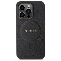 Guess GUHMP14LPSAHMCK case for iPhone 14 Pro - black Saffiano MagSafe
