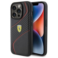 Ferrari Twist Metal Logo case for iPhone 15 Pro - black