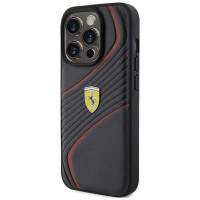 Ferrari Twist Metal Logo case for iPhone 15 Pro - black