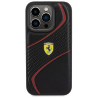 Ferrari Twist Metal Logo case for iPhone 15 Pro - black
