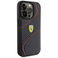 Ferrari Twist Metal Logo case for iPhone 15 Pro - black