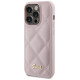 Guess Quilted Metal Logo case for iPhone 15 Pro - pink