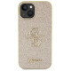 Guess Glitter Script Big 4G iPhone 15 Case - Gold