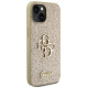 Guess Glitter Script Big 4G iPhone 15 Case - Gold