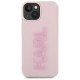 Karl Lagerfeld 3D Rubber Glitter Logo case for iPhone 15 - pink