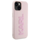 Karl Lagerfeld 3D Rubber Glitter Logo case for iPhone 15 - pink