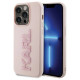 Karl Lagerfeld 3D Rubber Glitter Logo case for iPhone 15 Pro Max - pink