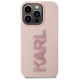 Karl Lagerfeld 3D Rubber Glitter Logo case for iPhone 15 Pro Max - pink