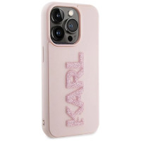 Karl Lagerfeld 3D Rubber Glitter Logo case for iPhone 15 Pro Max - pink