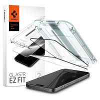 Spigen Glas.tR EZ Fit FC Tempered Glass for iPhone 15 Pro - Black 2 pcs.