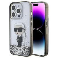 Karl Lagerfeld Liquid Glitter Ikonik case for iPhone 15 Pro - transparent