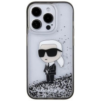 Karl Lagerfeld Liquid Glitter Ikonik case for iPhone 15 Pro - transparent