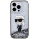 Karl Lagerfeld Liquid Glitter Ikonik case for iPhone 15 Pro - transparent