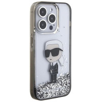Karl Lagerfeld Liquid Glitter Ikonik case for iPhone 15 Pro - transparent