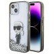 Karl Lagerfeld KLHCP15SLKKNSK iPhone 15 6.1" transparent hardcase Liquid Glitter Ikonik