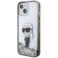 Karl Lagerfeld KLHCP15SLKKNSK iPhone 15 6.1" transparent hardcase Liquid Glitter Ikonik